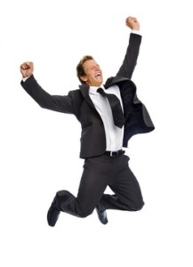 joyful attorney jumping